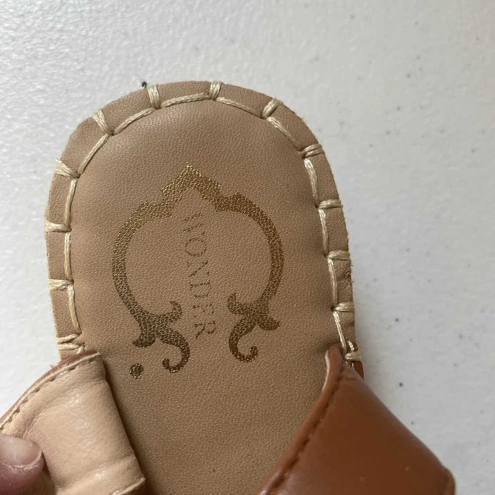 C Wonder Women's Boho Ankle Strap Cord Base Tan/Brown Sandals Size 6.5